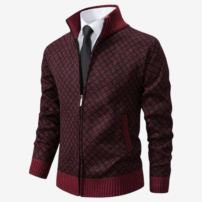 James™ | Textured Knit Zip Cardigan