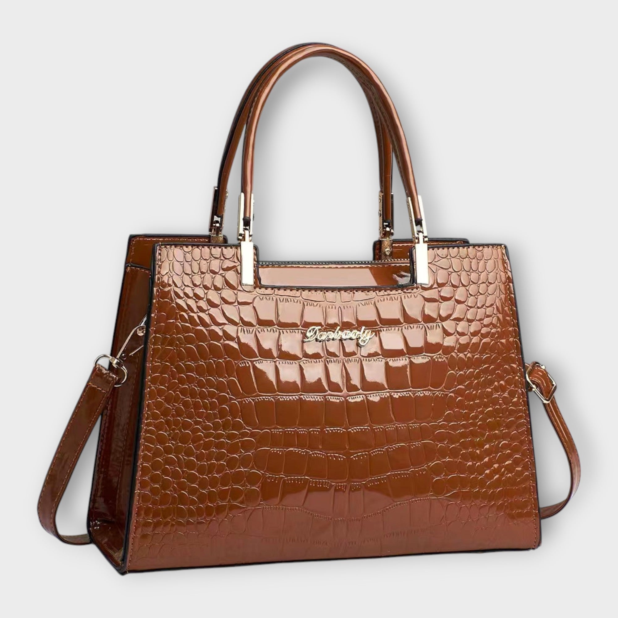 Olívia - Shiny Crocodile Skin Pattern Handbag
