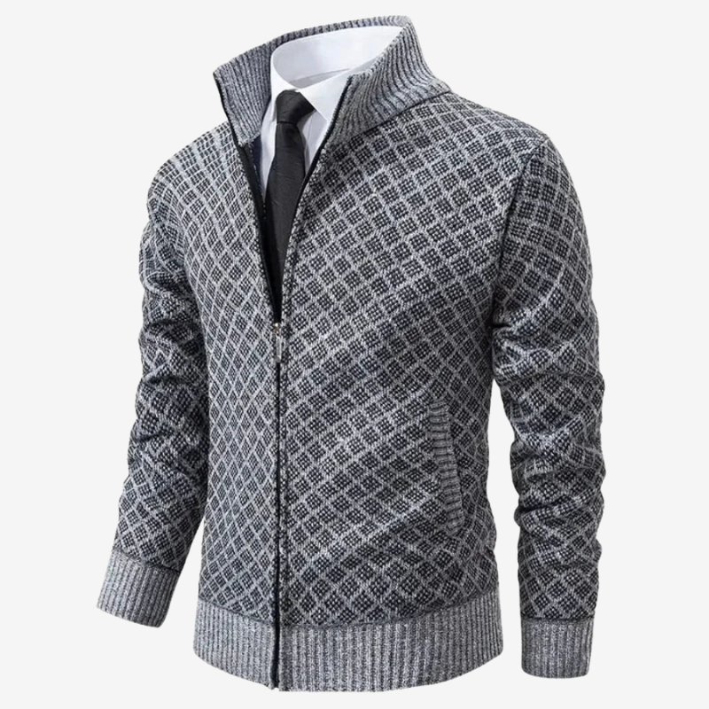 James™ | Textured Knit Zip Cardigan