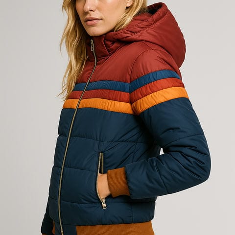Lucy™ | Retro Rainbow Puffer Jacket