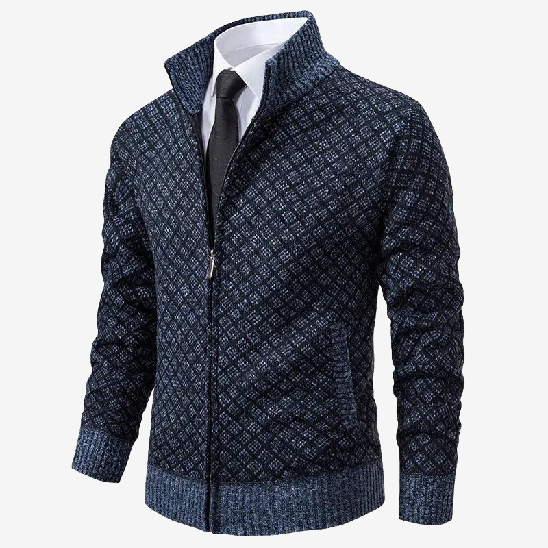 James™ | Textured Knit Zip Cardigan