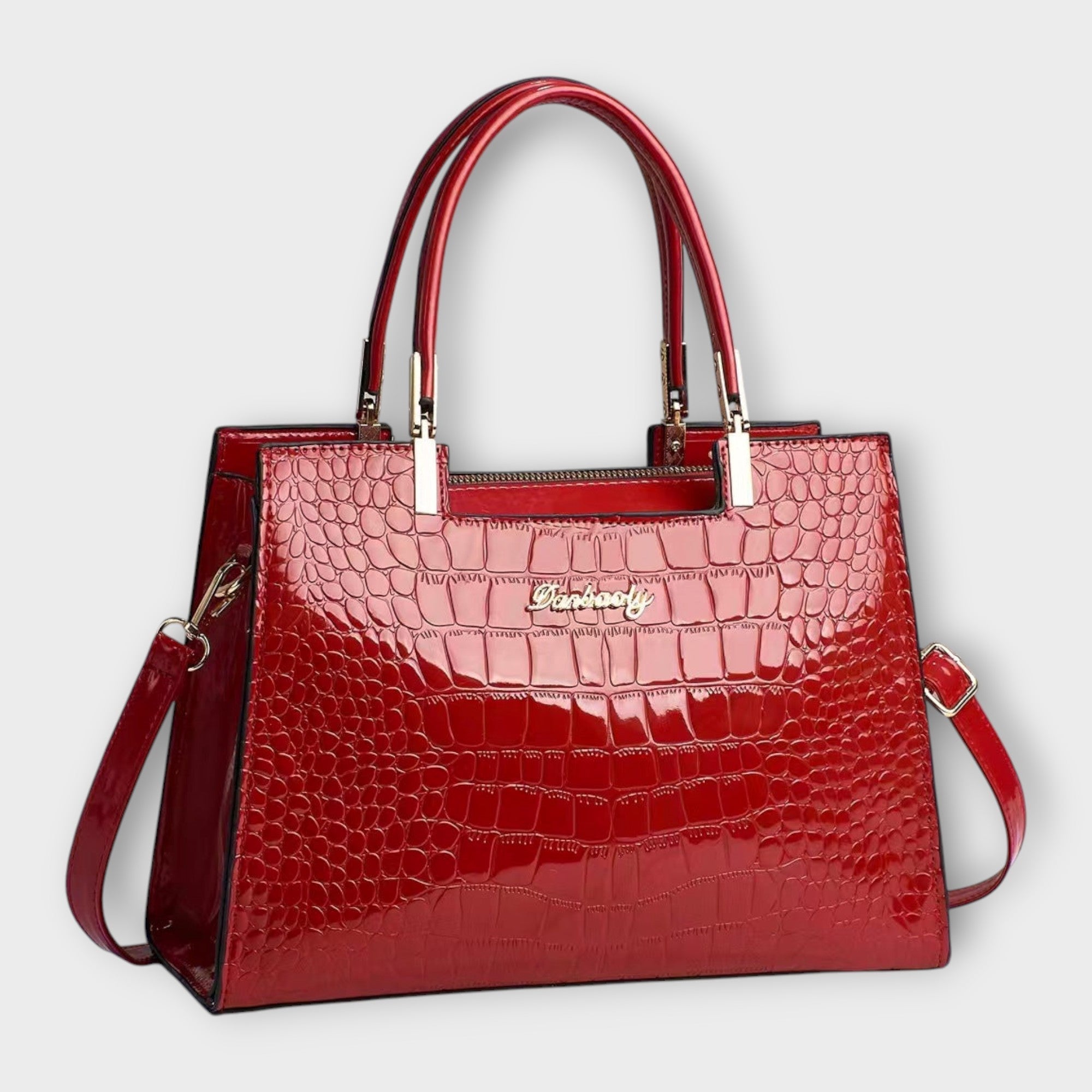 Olívia - Shiny Crocodile Skin Pattern Handbag