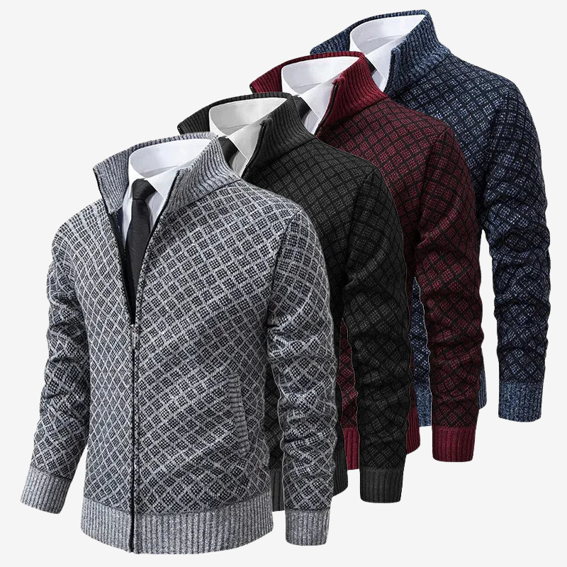 James™ | Textured Knit Zip Cardigan