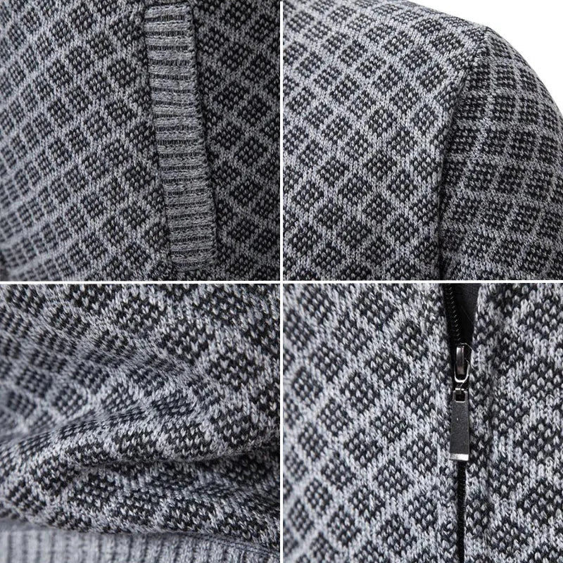 James™ | Textured Knit Zip Cardigan