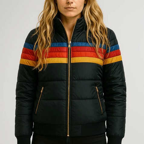 Lucy™ | Retro Rainbow Puffer Jacket