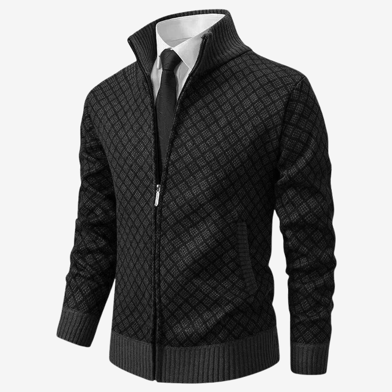James™ | Textured Knit Zip Cardigan
