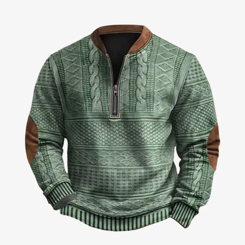 Lucas™ | Soft Cotton Cable Knit Quarter-Zip Jumper