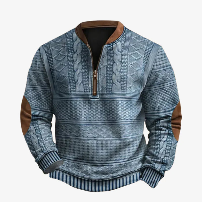 Lucas™ | Soft Cotton Cable Knit Quarter-Zip Jumper