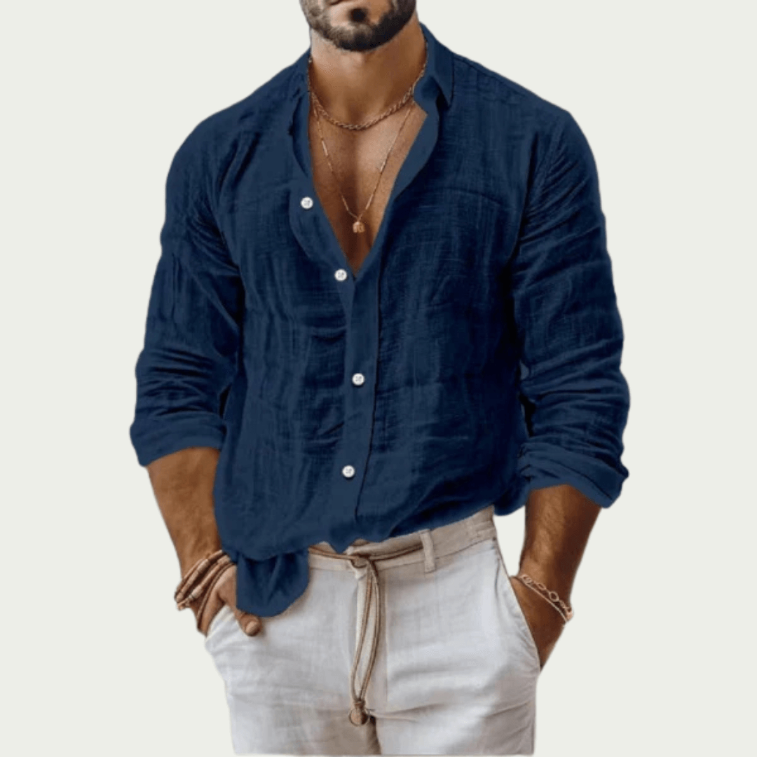 Barrett™ | Cotton Linen Long Sleeve Shirt